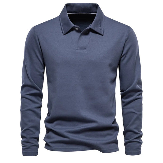 Novan™ l Polo Shirt Lange Mouwen Katoen
