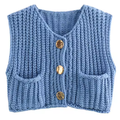 Aileen™| Gebreid Gilet Mouwloos