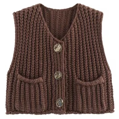 Aileen™| Gebreid Gilet Mouwloos