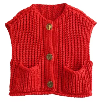 Aileen™| Gebreid Gilet Mouwloos