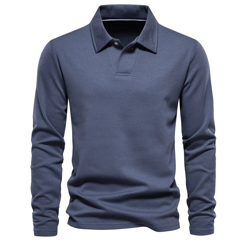 Novan™ l Polo Shirt Lange Mouwen Katoen
