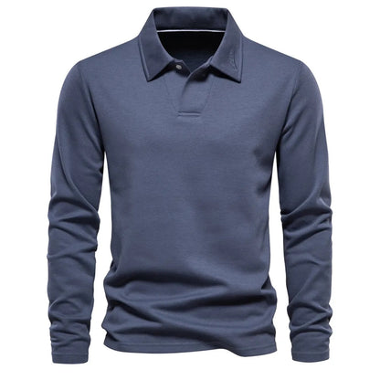 Novan™ l Polo Shirt Lange Mouwen Katoen