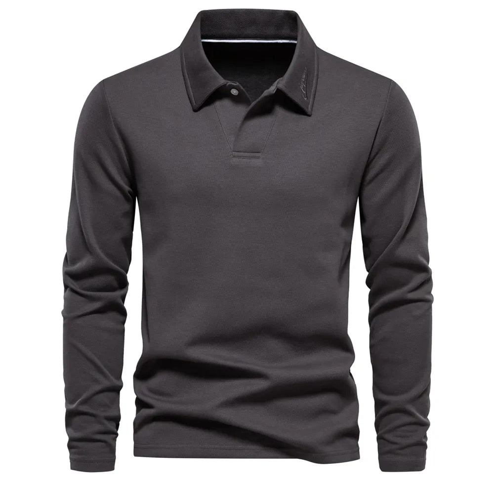 Novan™ l Polo Shirt Lange Mouwen Katoen