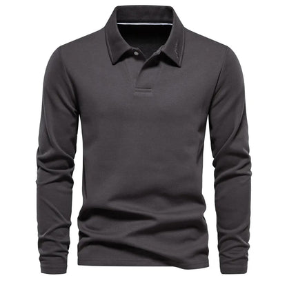 Novan™ l Polo Shirt Lange Mouwen Katoen