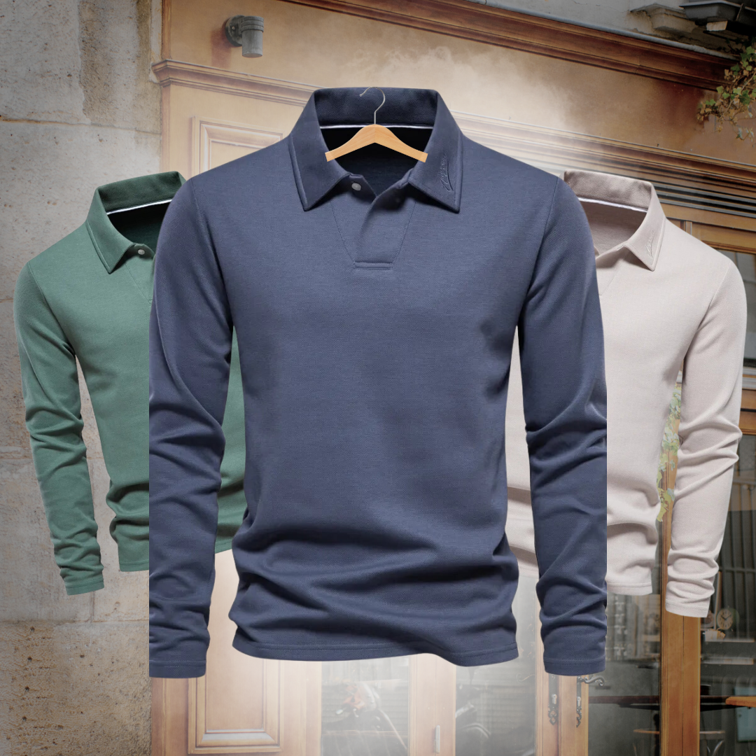Novan™ l Polo Shirt Lange Mouwen Katoen