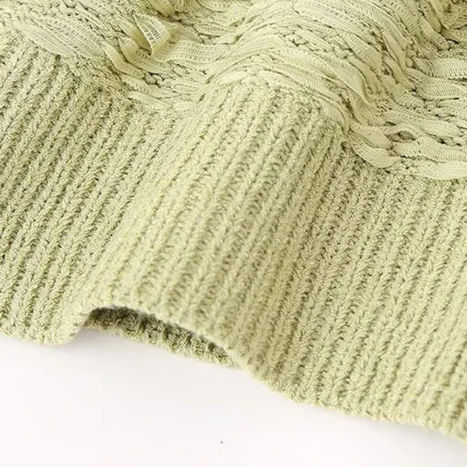 Eveline™| Gestikte Sweater Mouwloos