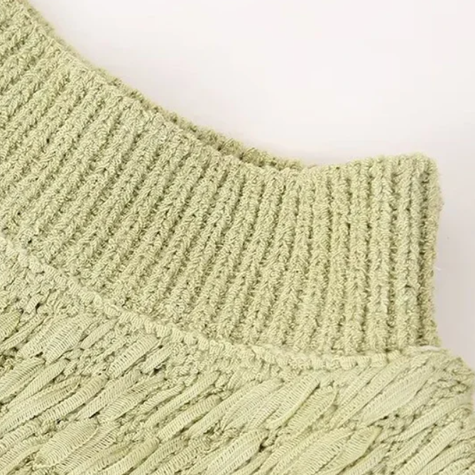 Eveline™| Gestikte Sweater Mouwloos