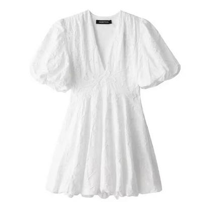 Valentina™ | Geborduurde Witte Jurk