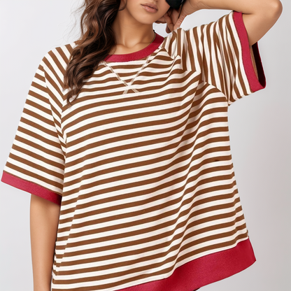 Anna™ l T-Shirt Gestreept Oversized