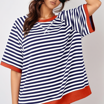 Anna™ l T-Shirt Gestreept Oversized