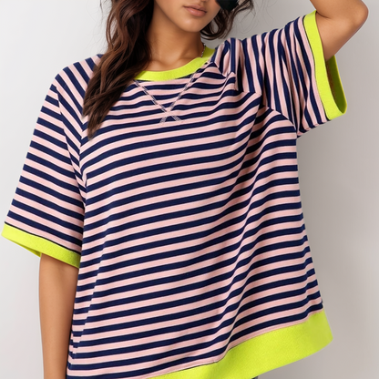 Anna™ l T-Shirt Gestreept Oversized