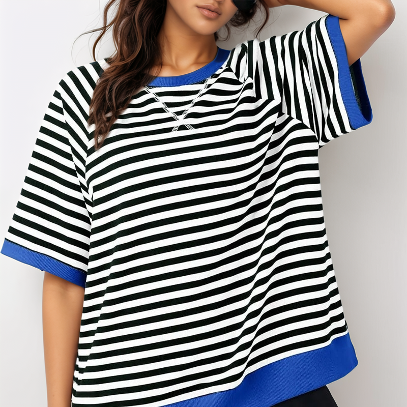 Anna™ l T-Shirt Gestreept Oversized