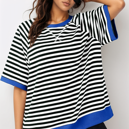 Anna™ l T-Shirt Gestreept Oversized