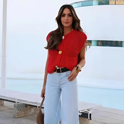 Aileen™| Gebreid Gilet Mouwloos